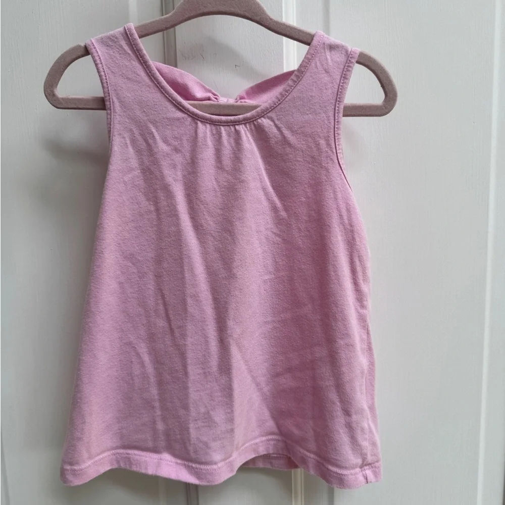 The Children's Place 3T Girls Pink Tank Top Shirt Blouse Relaxed Fit Bow Design